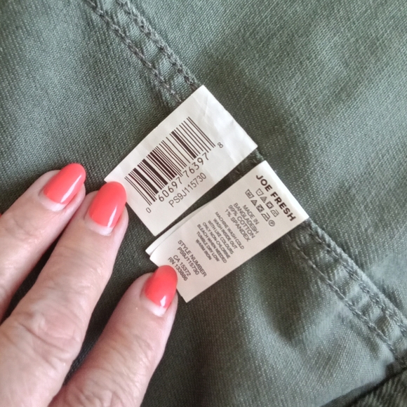 Joe Fresh Sage Green Cotton Jean Jacket 1X - Picture 5 of 6